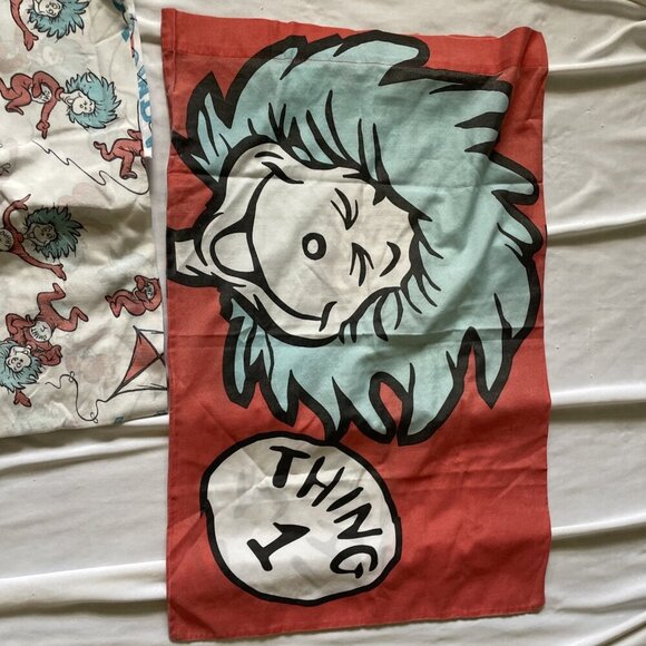 Dr. Seuss Thing 1 & Thing 2 Pillowcases & Sheets Set Twin Cotton Kids - Picture 2 of 8